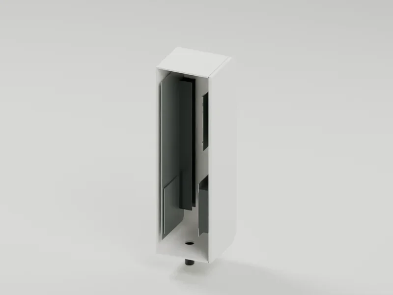 Controller — Transverse cutaway. Development CAD; not a manufacturing release.
