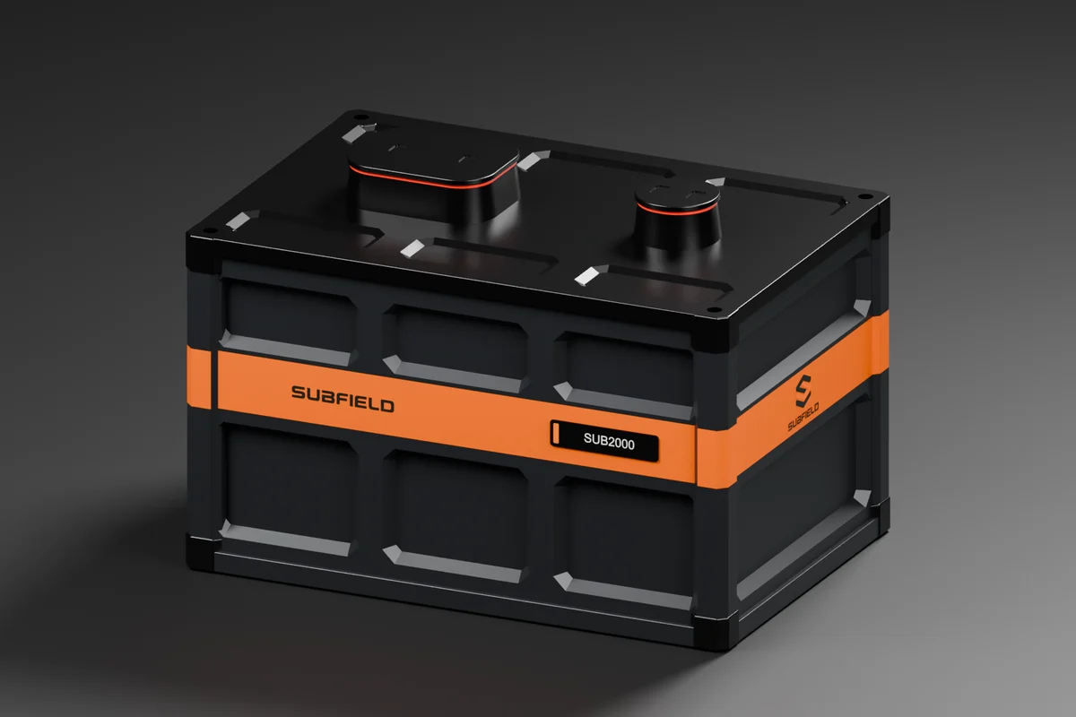 Revised SUB2000 CAD model with amber badge