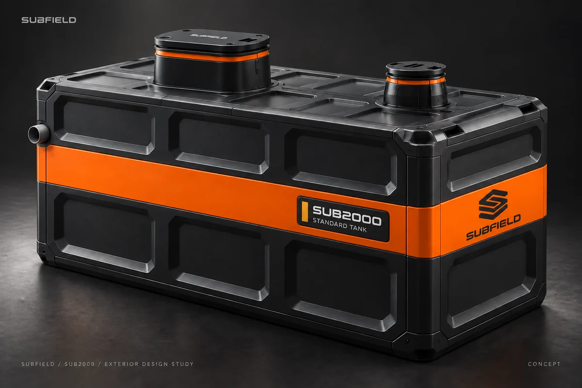 SUB2000 protective-case tank with amber model badge