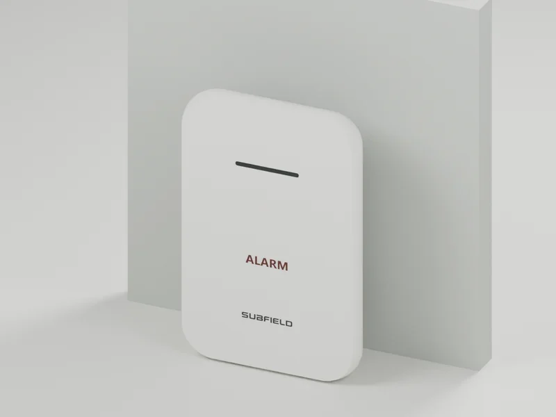 Alarm — Placement illustration. Illustrative placement context; not an approved installation, clearance or burial design.